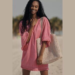NEW Ollari - Textured Terry Tunic, Pink - One Size